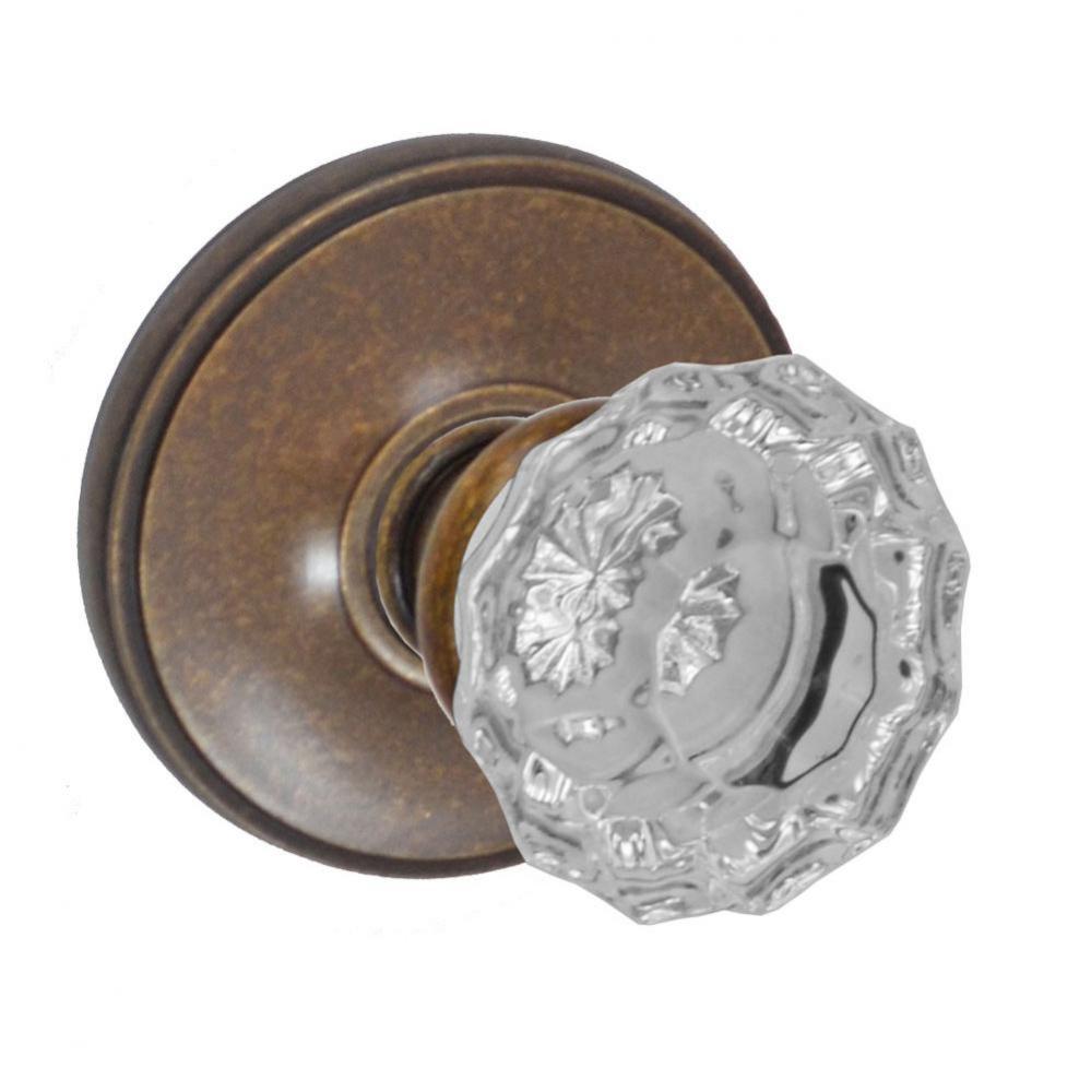 Scalloped Clear Knob with Cambridge Rose Passage Set in Medium