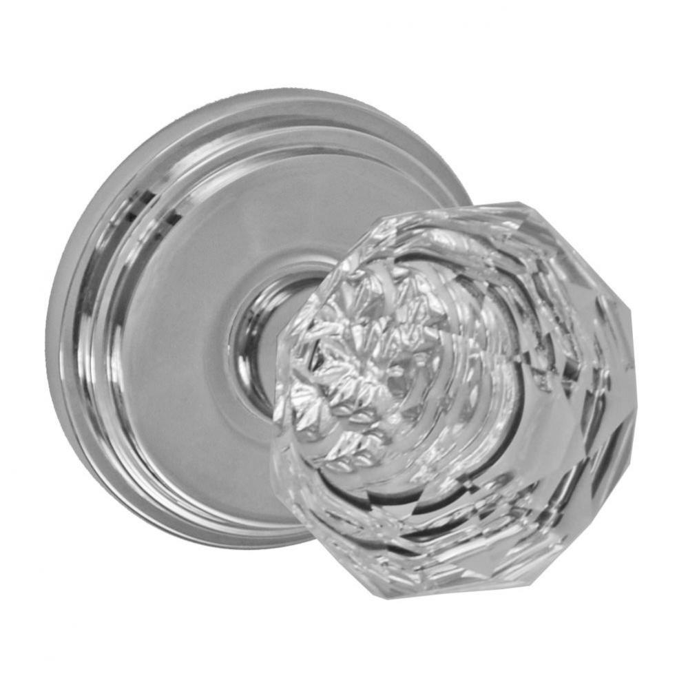 Crystal Clear Knob with Stepped  Rose Dummy Single in Polished