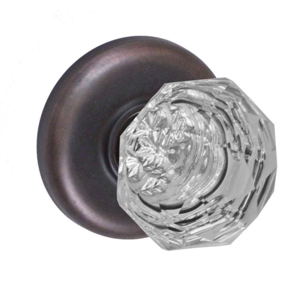 Crystal Clear Knob with Radius  Rose Dummy Single in Oil Rubbed