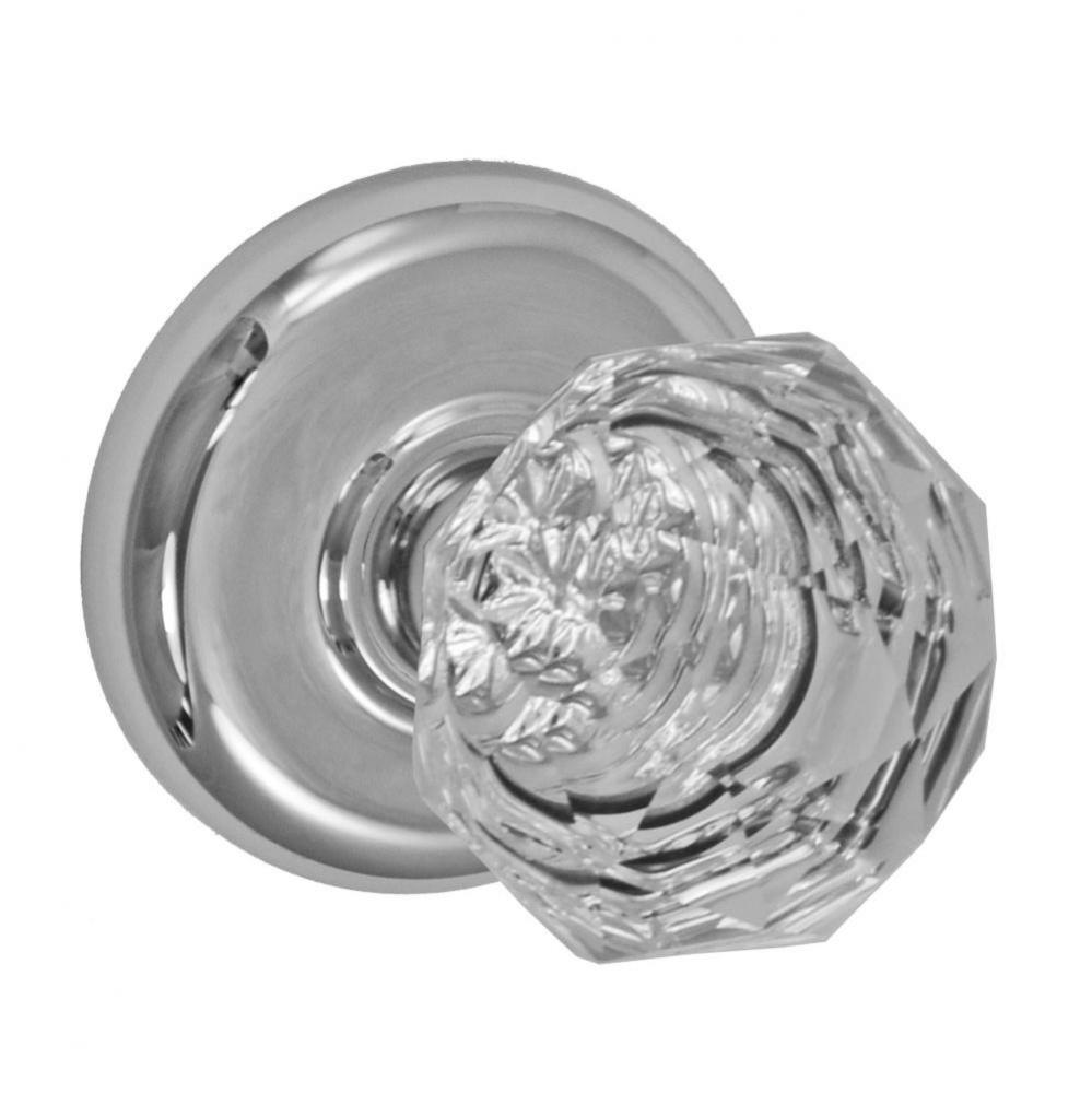 Crystal Clear Knob with Radius  Rose Dummy Single in Polished