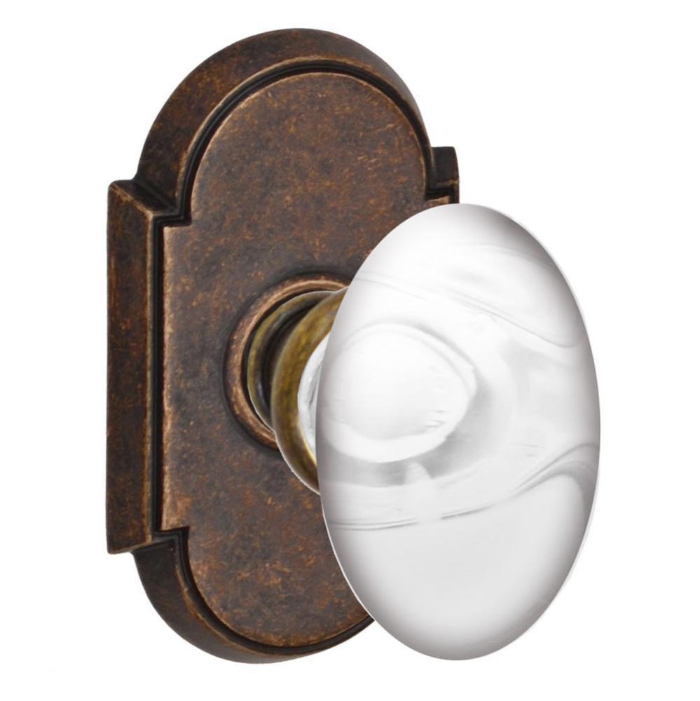 Glass Egg Knob with Tarvos Rose Dummy Single in Medium