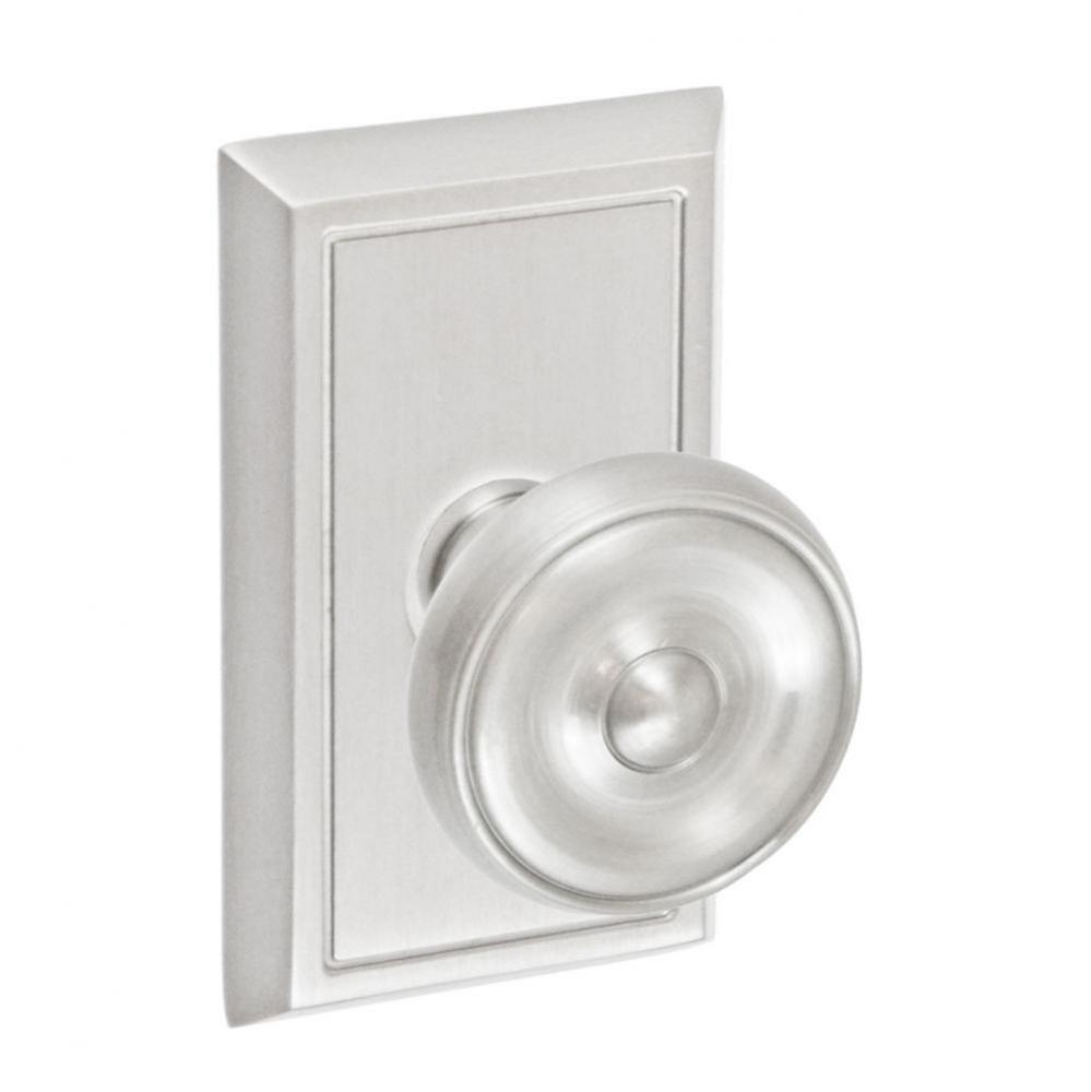 Cambridge Knob with Shaker Rose Privacy Set in Brushed