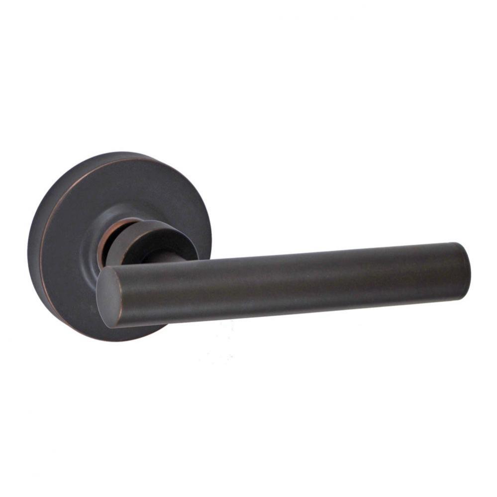 South Beach Lever with Contemporary Rose Passage Set in Oil Rubbed Bronze - Right