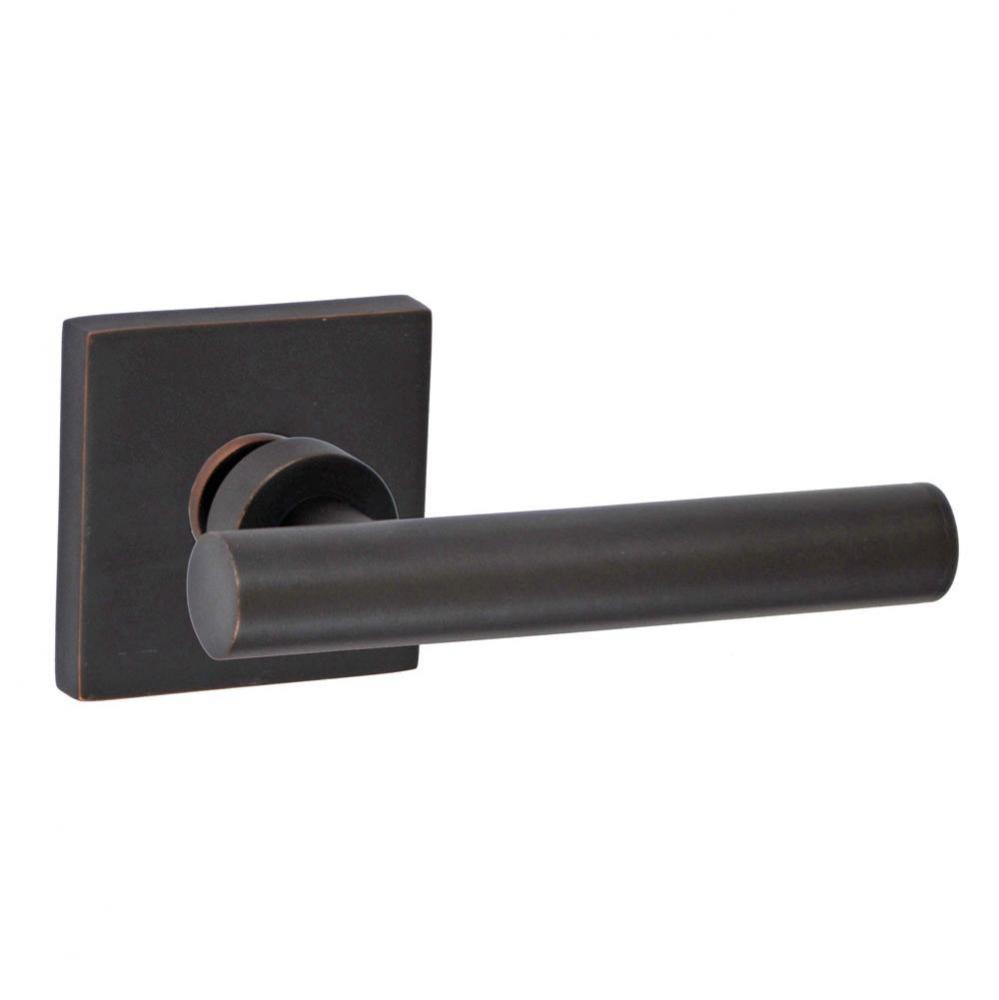 South Beach Lever with Square Rose Privacy Set in Oil Rubbed Bronze - Right