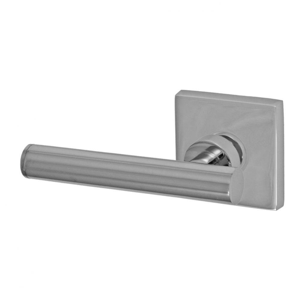 South Beach Lever with Square Rose Dummy Single in Polished Chrome - Left