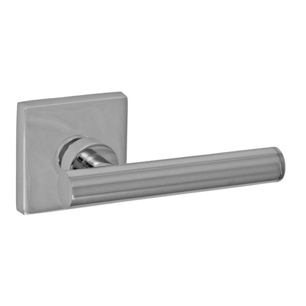 South Beach Lever with Square Rose Dummy Single in Polished Chrome - Right