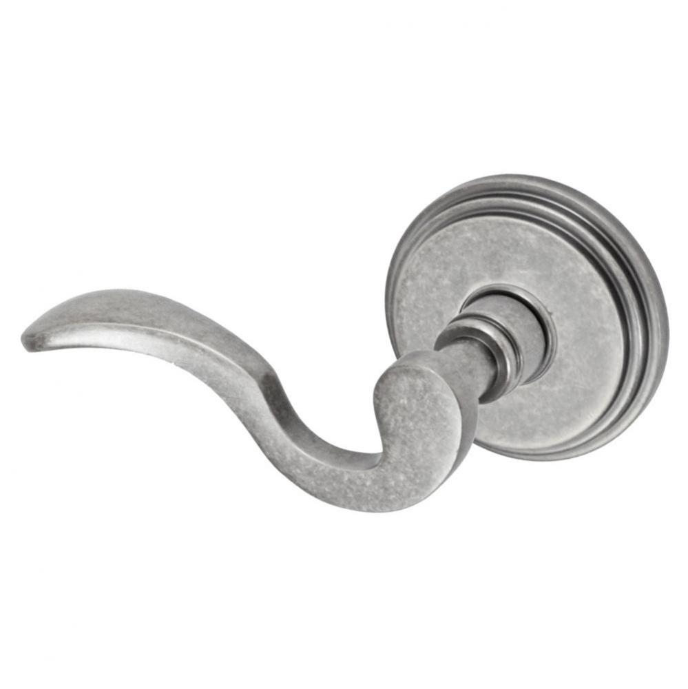 Drop Tail  Lever with Stepped  Rose Passage Set in Antique Pewter - Left