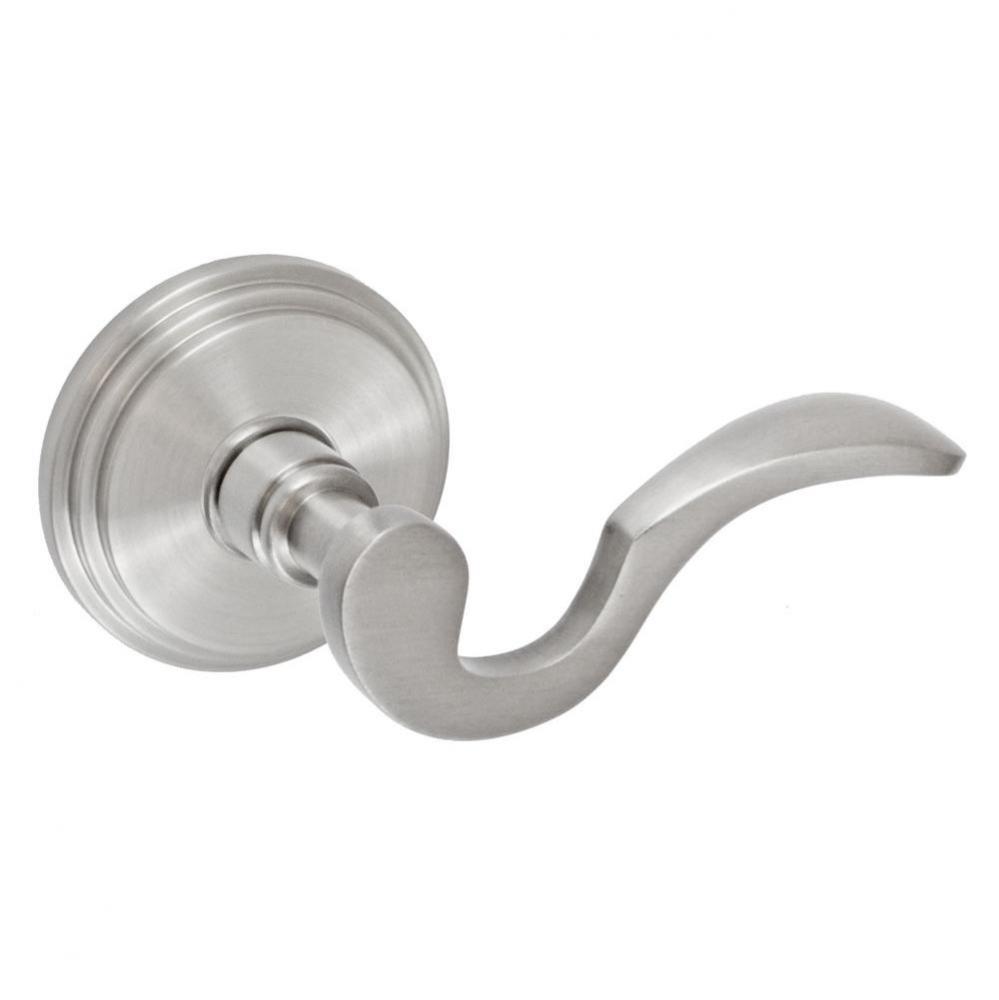 Drop Tail  Lever with Stepped  Rose Passage Set in Brushed Nickel - Right