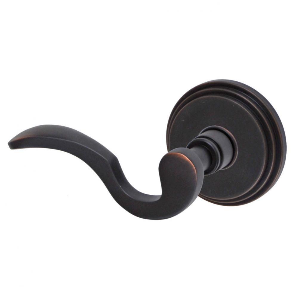 Drop Tail  Lever with Stepped  Rose Passage Set in Oil Rubbed Bronze - Left
