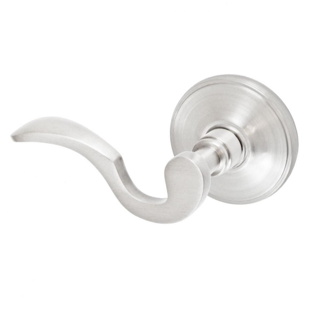 Drop Tail  Lever with Cambridge Rose Dummy Single in Brushed Nickel - Left