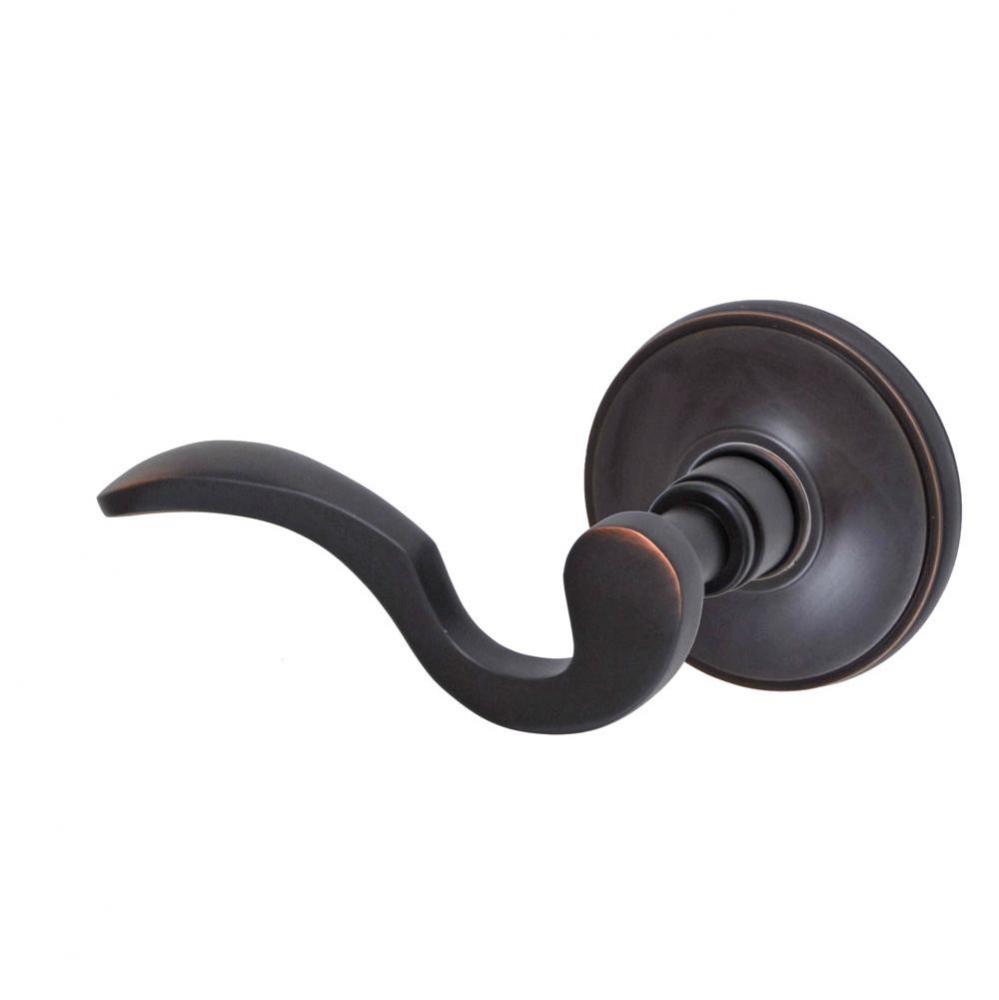 Drop Tail  Lever with Cambridge Rose Passage Set in Oil Rubbed Bronze - Left