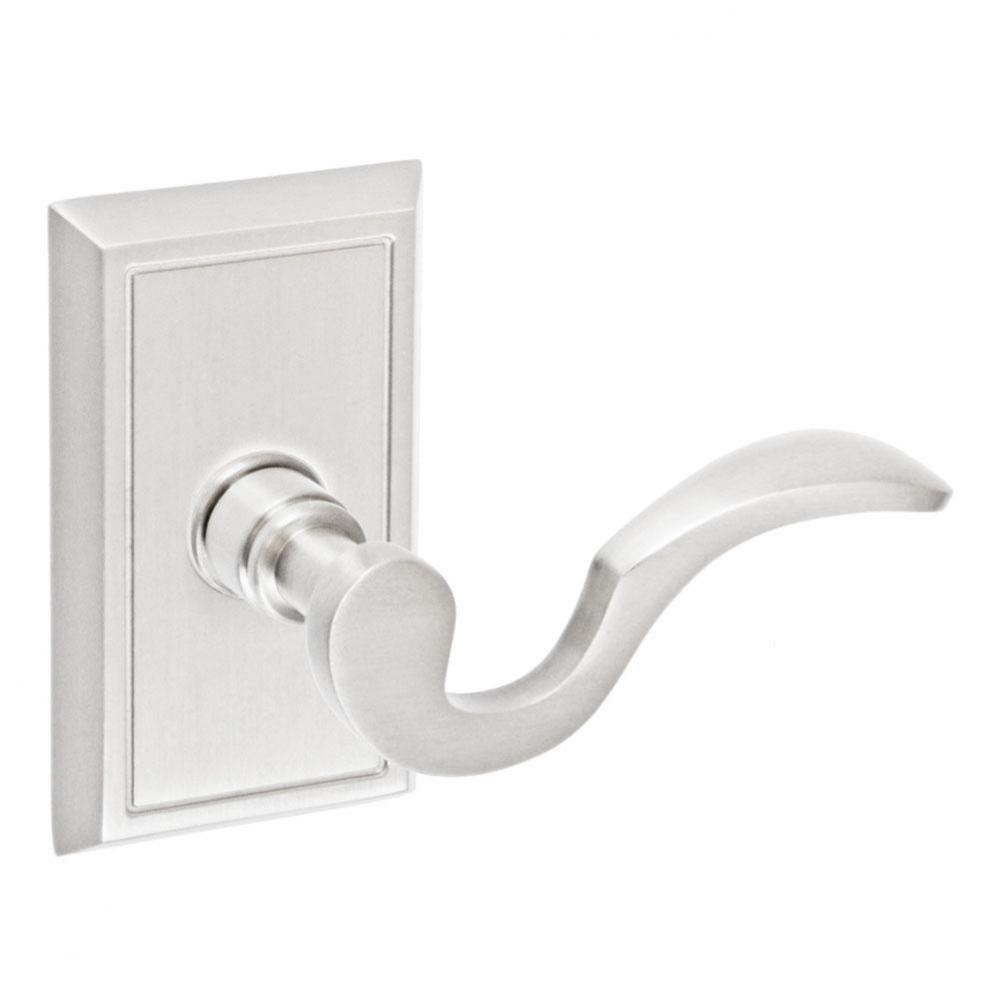Drop Tail  Lever with Shaker Rose Privacy Set in Brushed Nickel - Right
