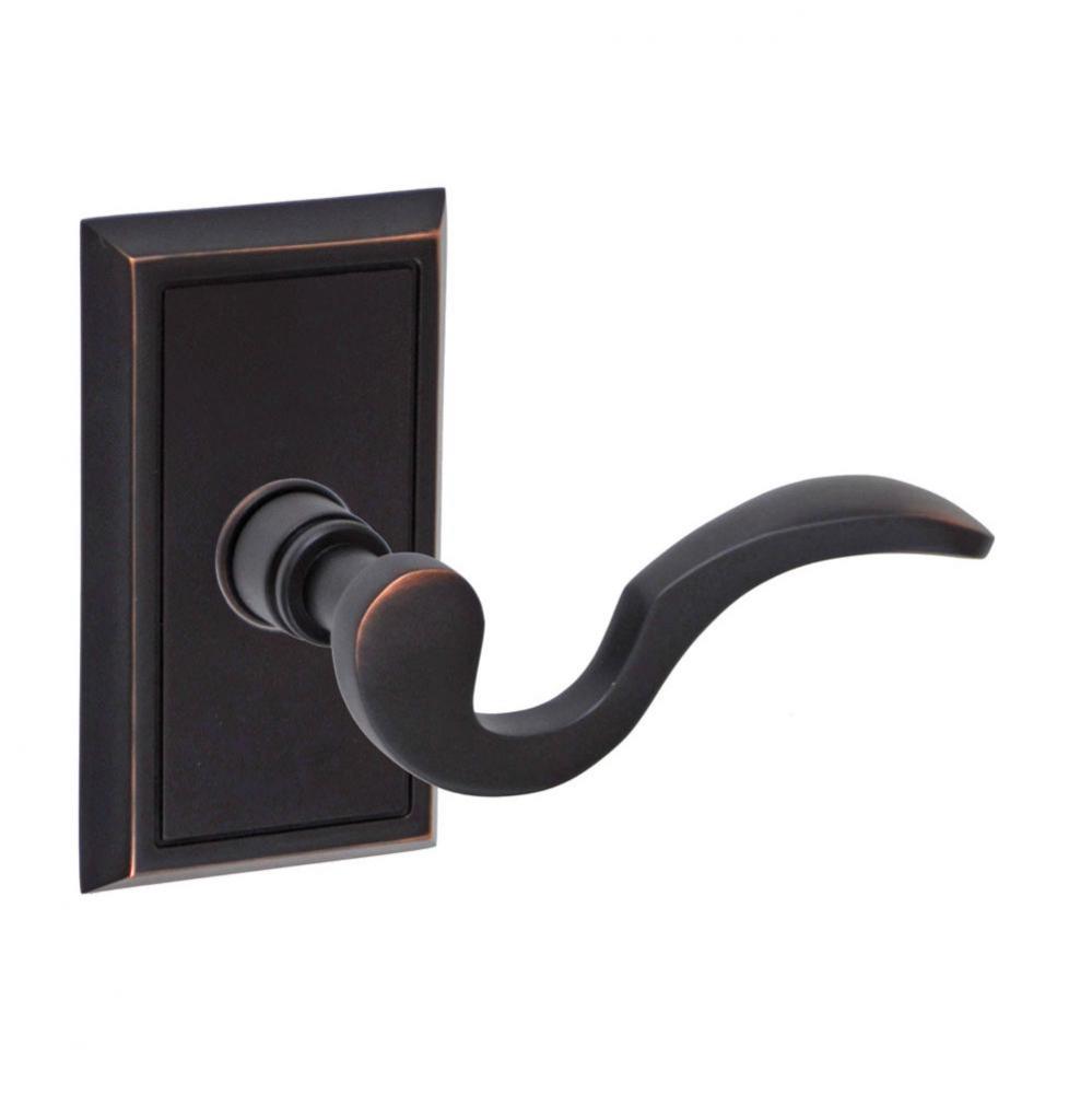 Drop Tail  Lever with Shaker Rose Passage Set in Oil Rubbed Bronze - Right