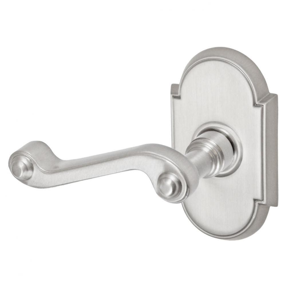 Ornate Lever with Tarvos Rose Dummy Single in Brushed Nickel - Left