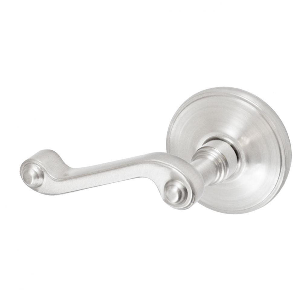 Ornate Lever with Cambridge Rose Privacy Set in Brushed Nickel - Left