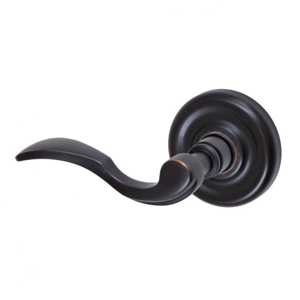 Paddle Lever with Contoured Radius Rose Privacy Set in Oil Rubbed Bronze - Left