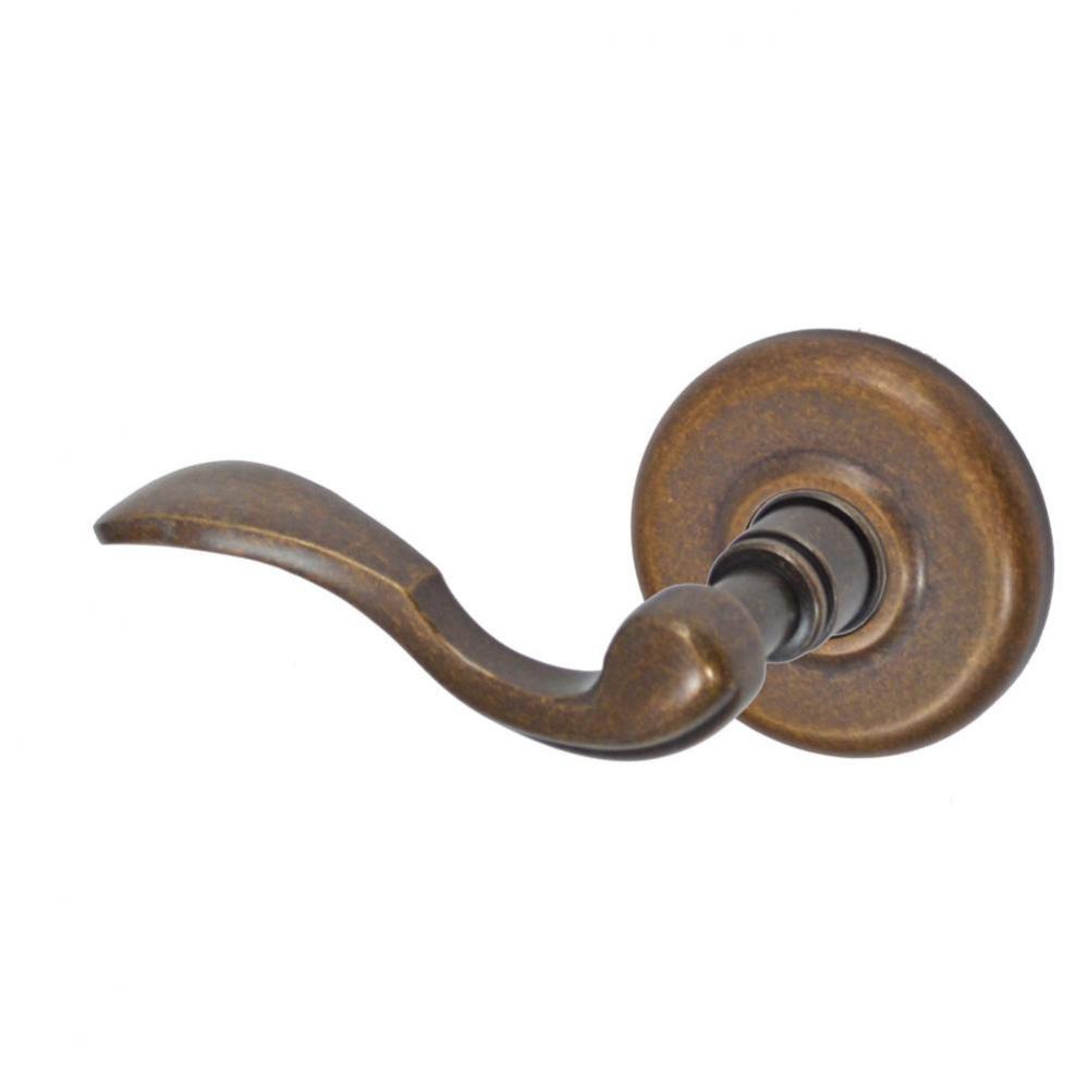 Paddle Lever with Radius  Rose Passage Set in Medium Bronze - Left