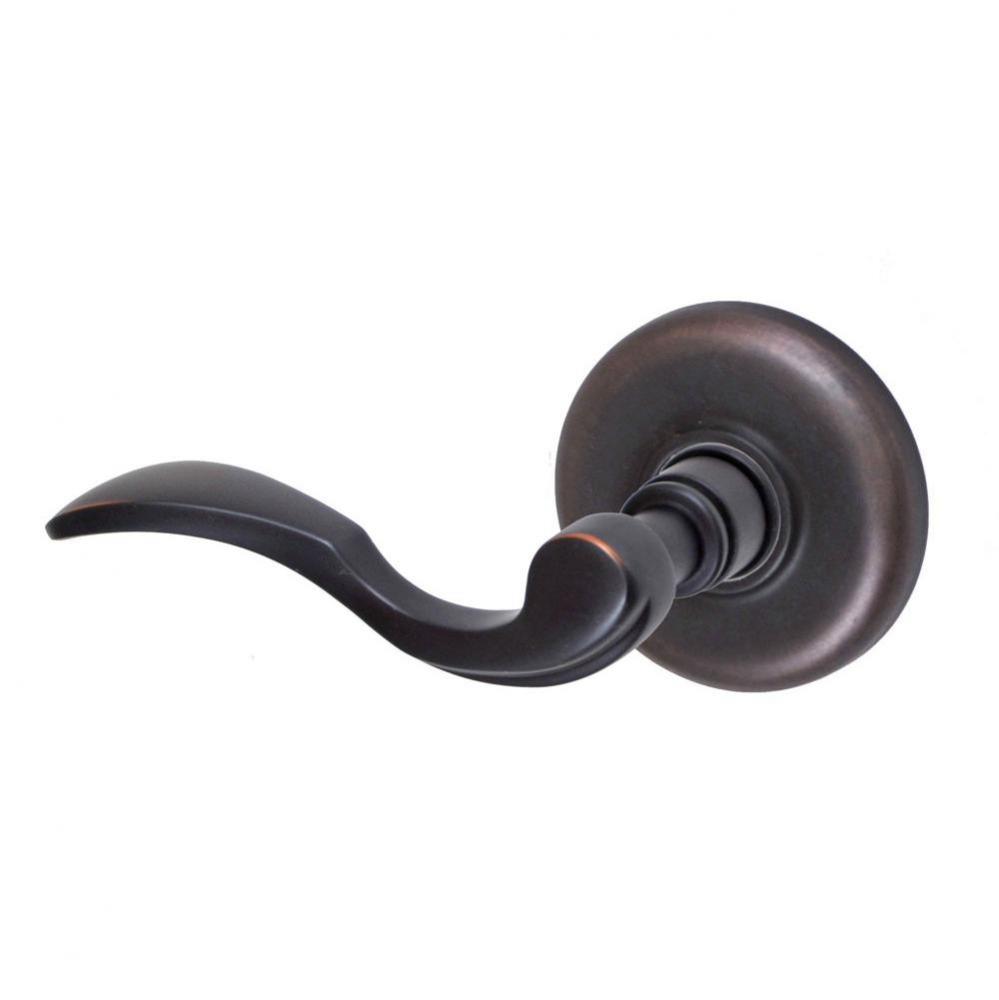 Paddle Lever with Radius  Rose Passage Set in Oil Rubbed Bronze - Left