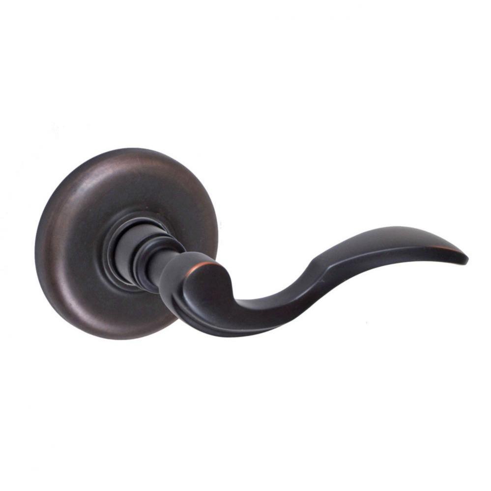 Paddle Lever with Radius  Rose Passage Set in Oil Rubbed Bronze - Right