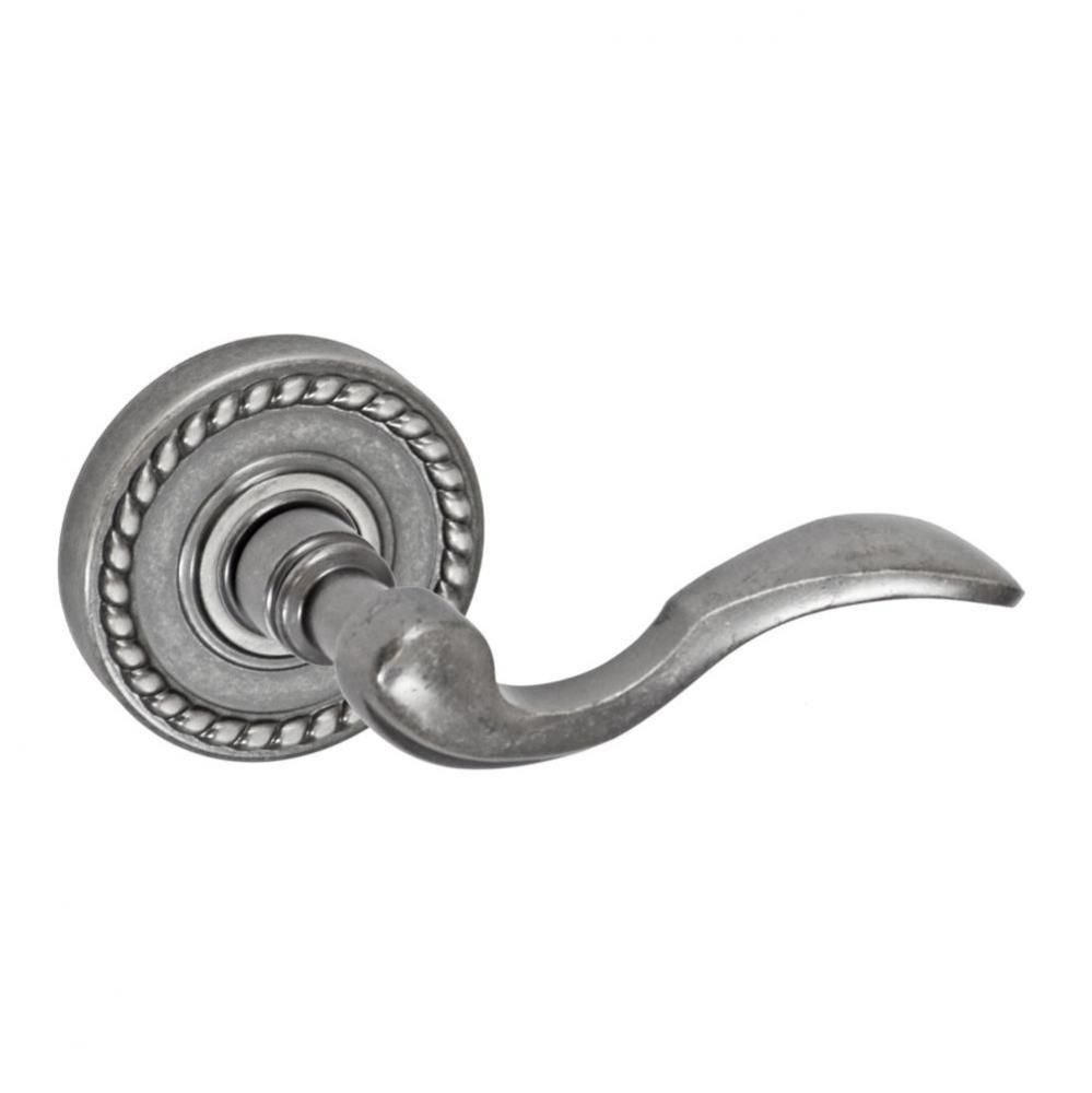 Paddle Lever with Rope Rose Dummy Single in Antique Pewter - Right
