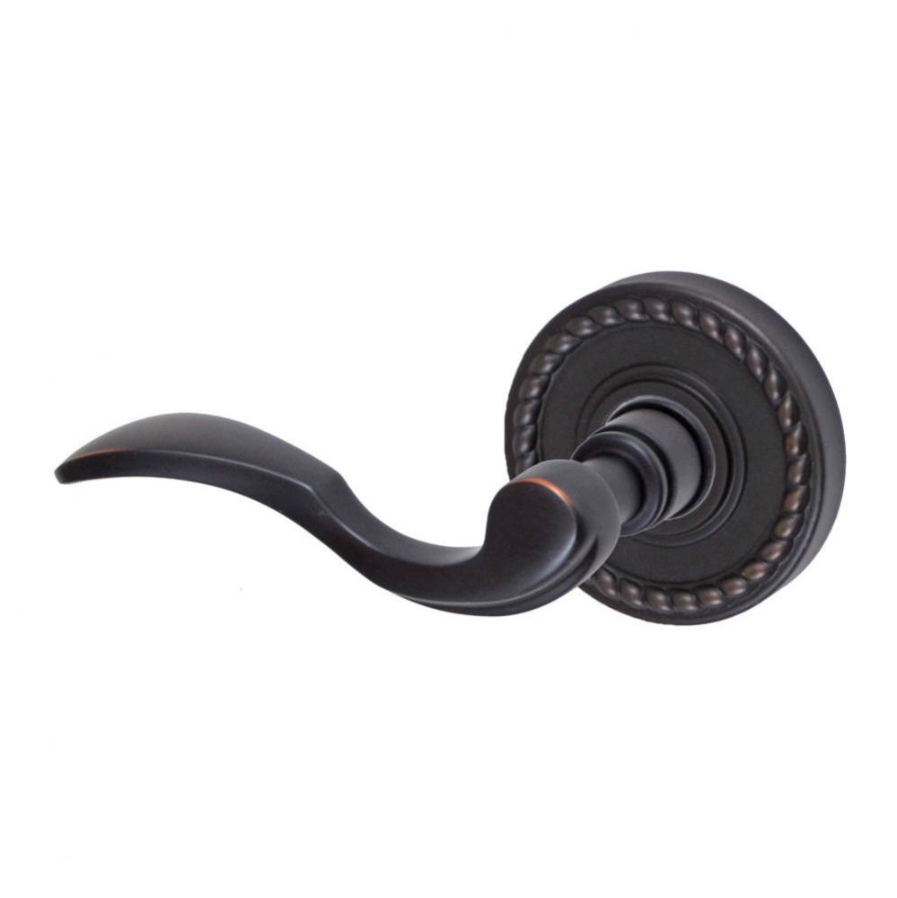 Paddle Lever with Rope Rose Passage Set in Oil Rubbed Bronze - Left