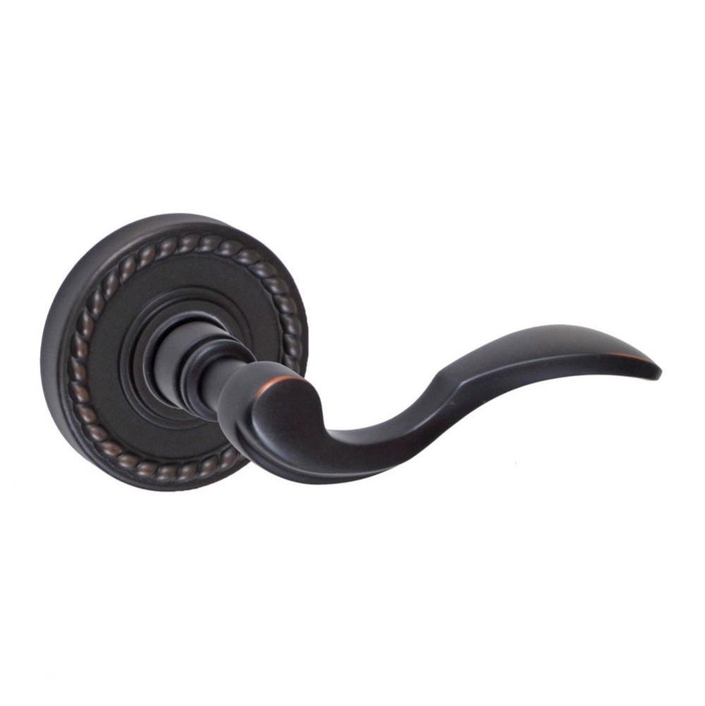 Paddle Lever with Rope Rose Passage Set in Oil Rubbed Bronze - Right