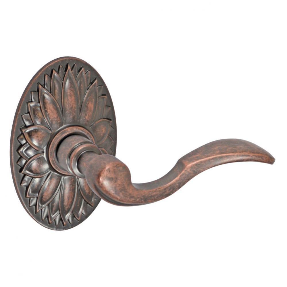 Paddle Lever with Oval Floral Rose Dummy Single  - Right