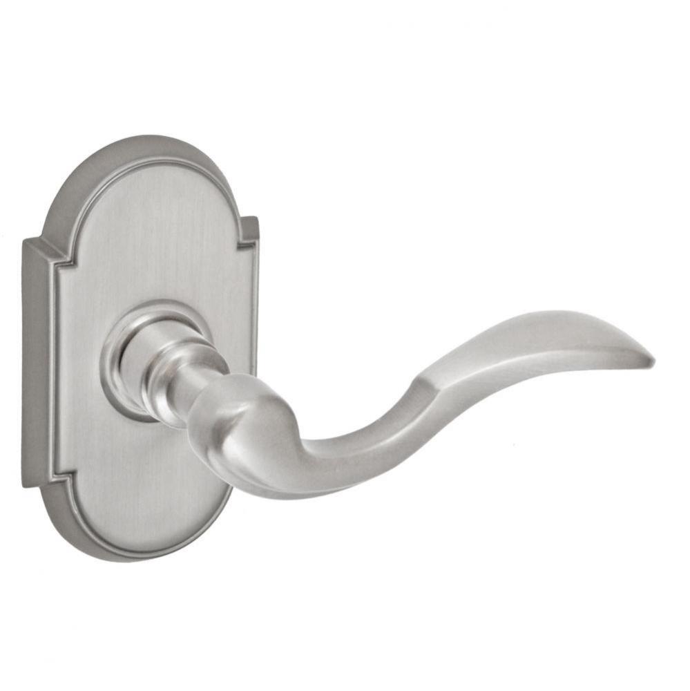 Paddle Lever with Tarvos Rose Passage Set in Brushed Nickel - Right