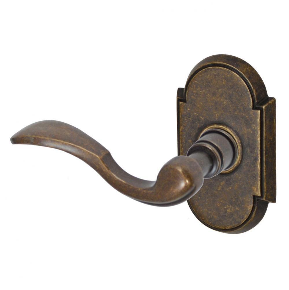 Paddle Lever with Tarvos Rose Privacy Set in Medium Bronze - Left