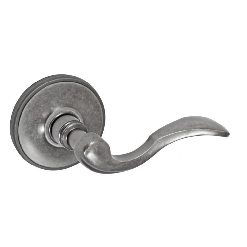 Paddle Lever with Cambridge Rose Privacy Set in Antique Pewter - Right