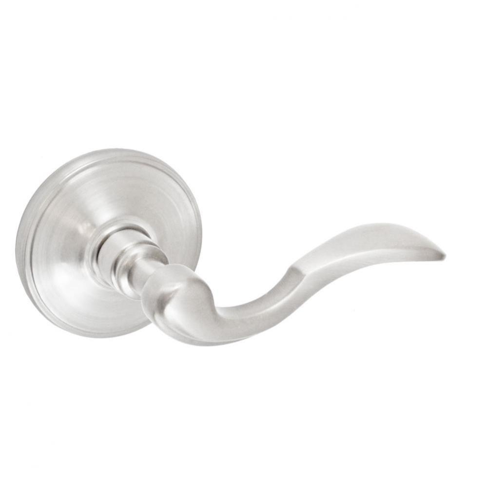 Paddle Lever with Cambridge Rose Privacy Set in Brushed Nickel - Right