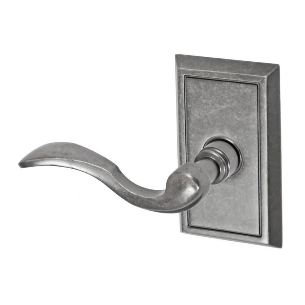 Paddle Lever with Shaker Rose Passage Set in Antique Pewter - Left