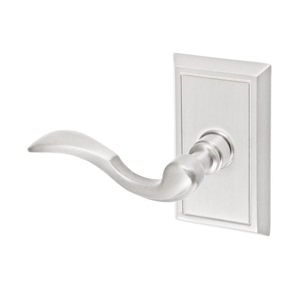 Paddle Lever with Shaker Rose Passage Set in Brushed Nickel - Left