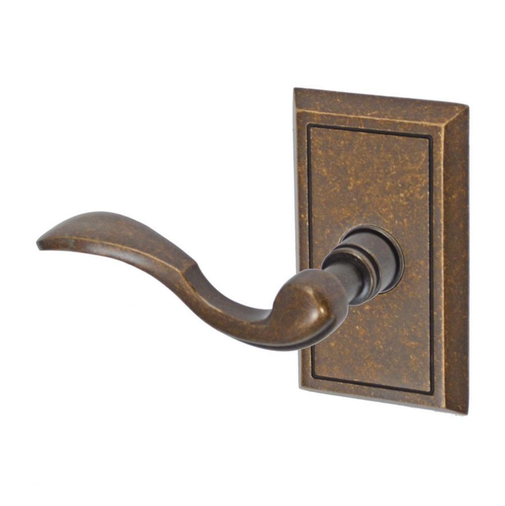 Paddle Lever with Shaker Rose Passage Set in Medium Bronze - Left