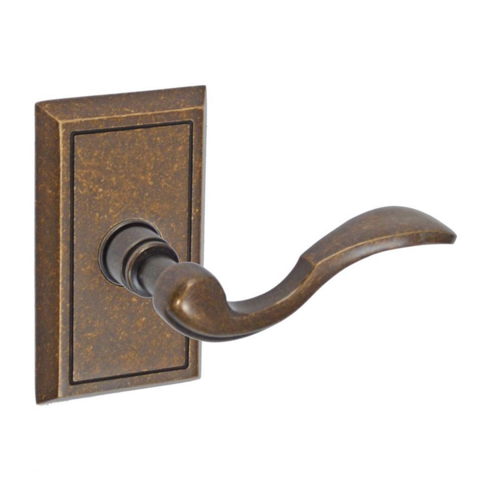 Paddle Lever with Shaker Rose Privacy Set in Medium Bronze - Right