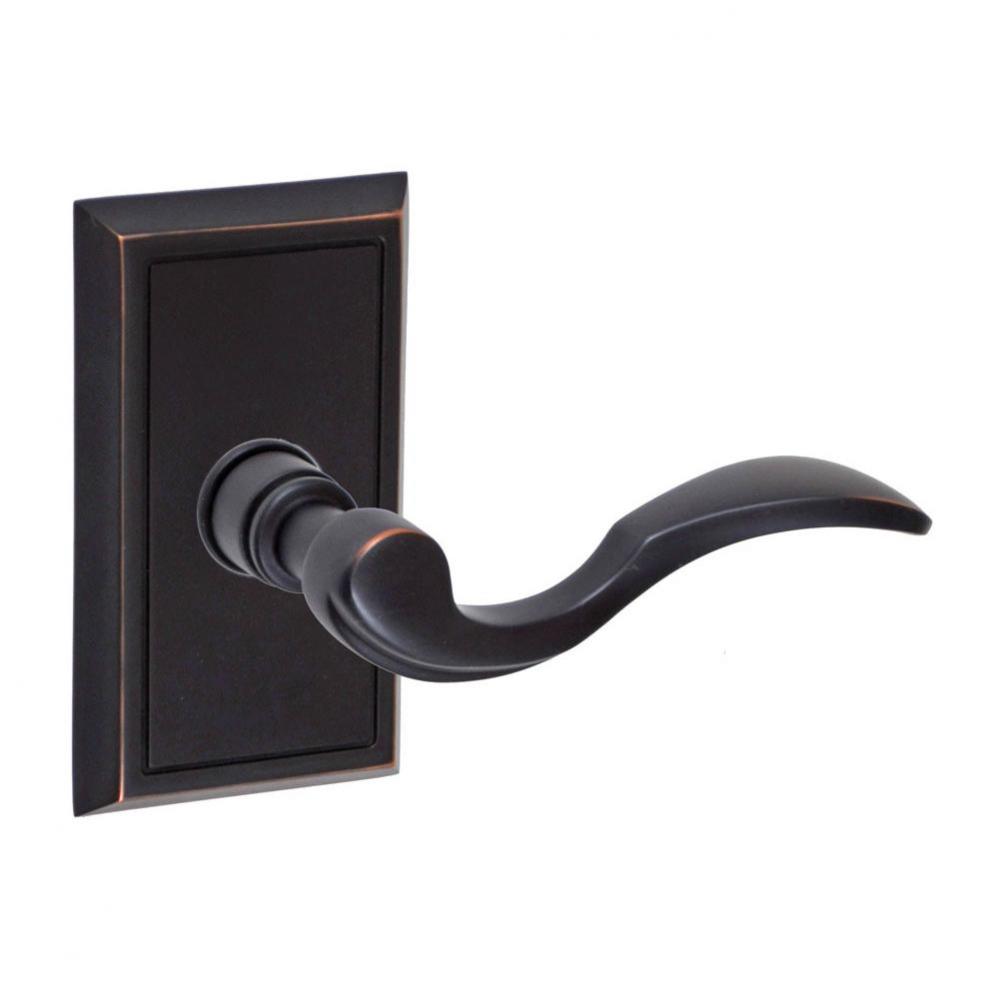 Paddle Lever with Shaker Rose Privacy Set in Oil Rubbed Bronze - Right