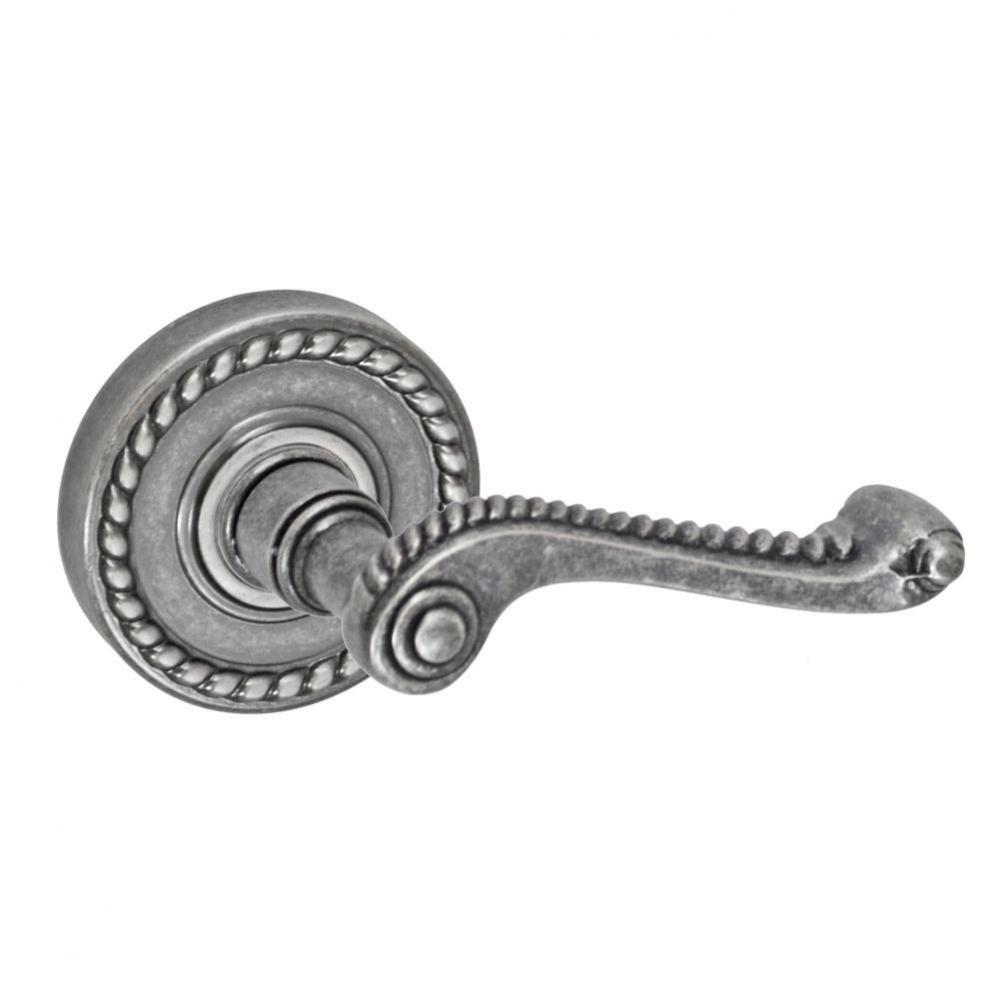 Rope Lever with Rope Rose Dummy Single in Antique Pewter - Right