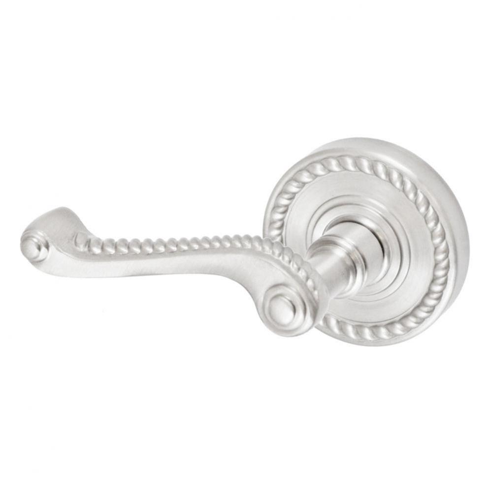 Rope Lever with Rope Rose Privacy Set in Brushed Nickel - Left