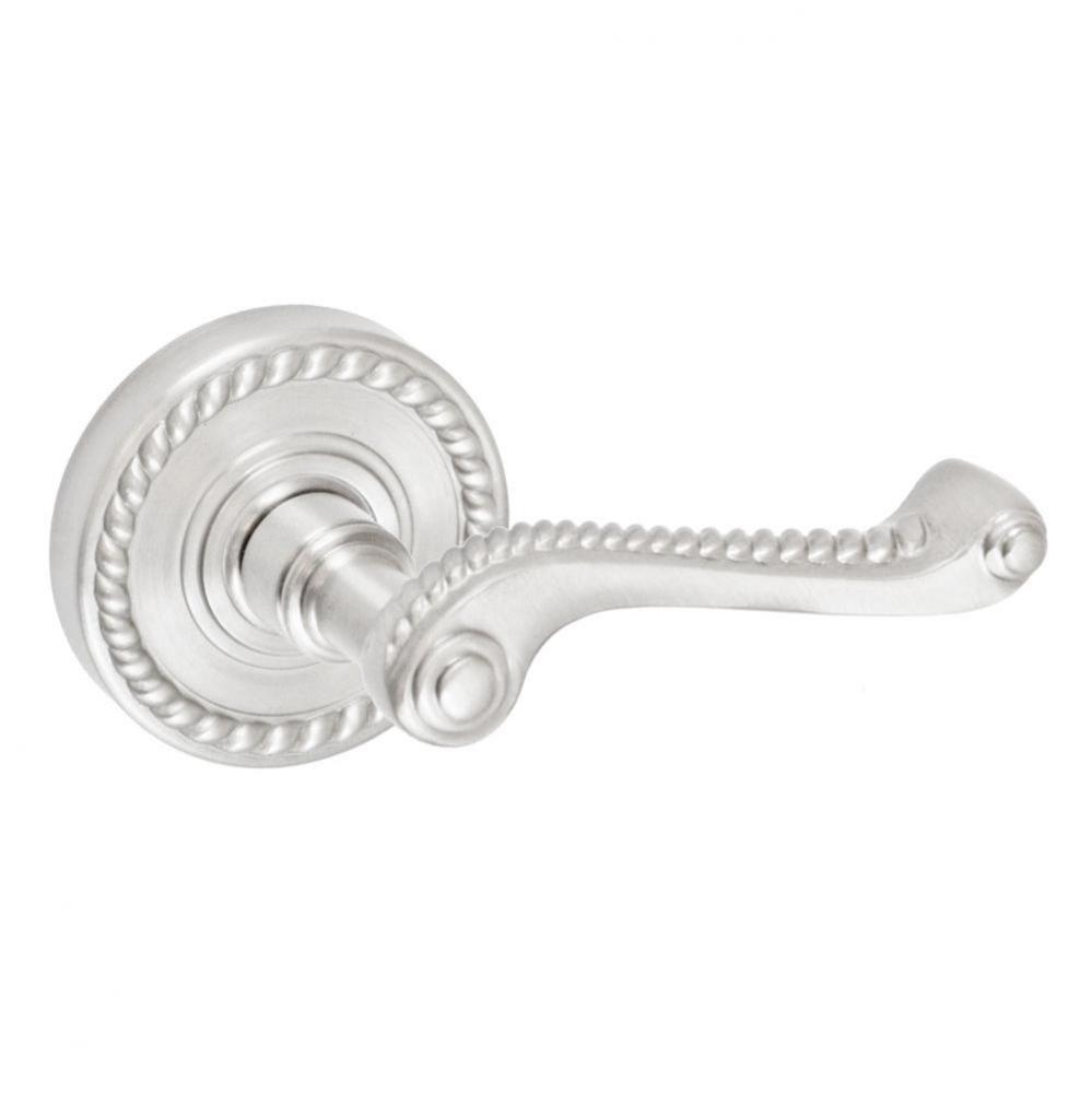 Rope Lever with Rope Rose Privacy Set in Brushed Nickel - Right
