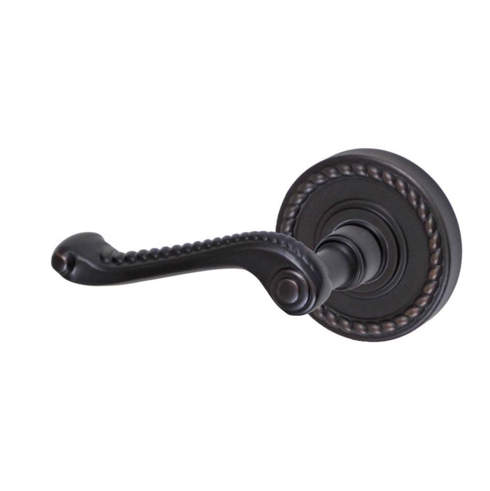Rope Lever with Rope Rose Passage Set in Oil Rubbed Bronze - Left