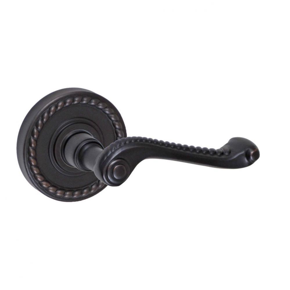 Rope Lever with Rope Rose Privacy Set in Oil Rubbed Bronze - Right