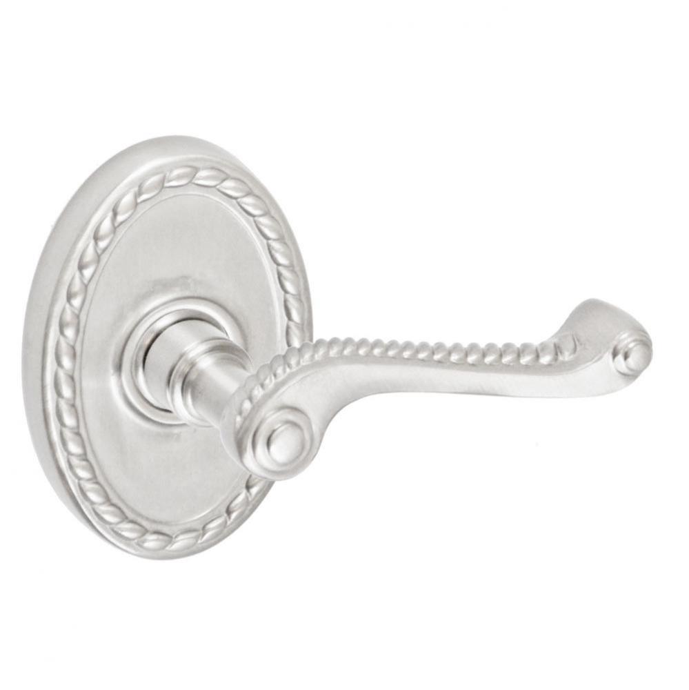 Rope Lever with Oval Rope Rose Privacy Set in Brushed Nickel - Right