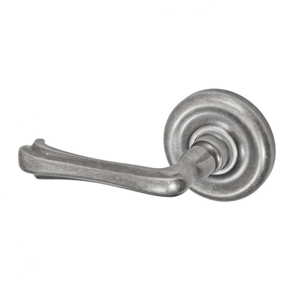 Claw Foot Lever with Contoured Radius Rose Passage Set in Antique Pewter - Left