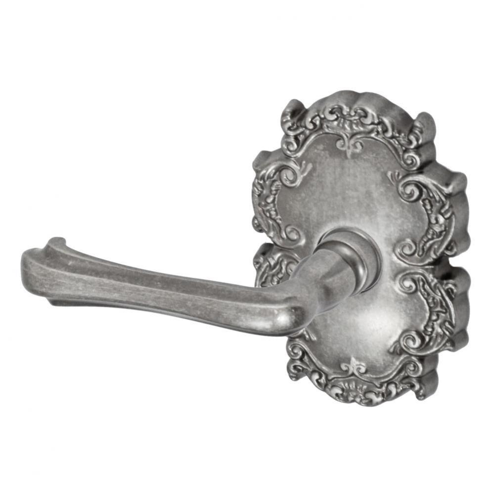 Claw Foot Lever with Victorian Rose Dummy Single in Antique Pewter - Left