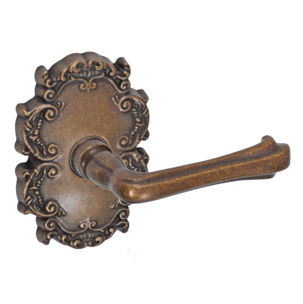 Claw Foot Lever with Victorian Rose Dummy Single in Medium Bronze - Right