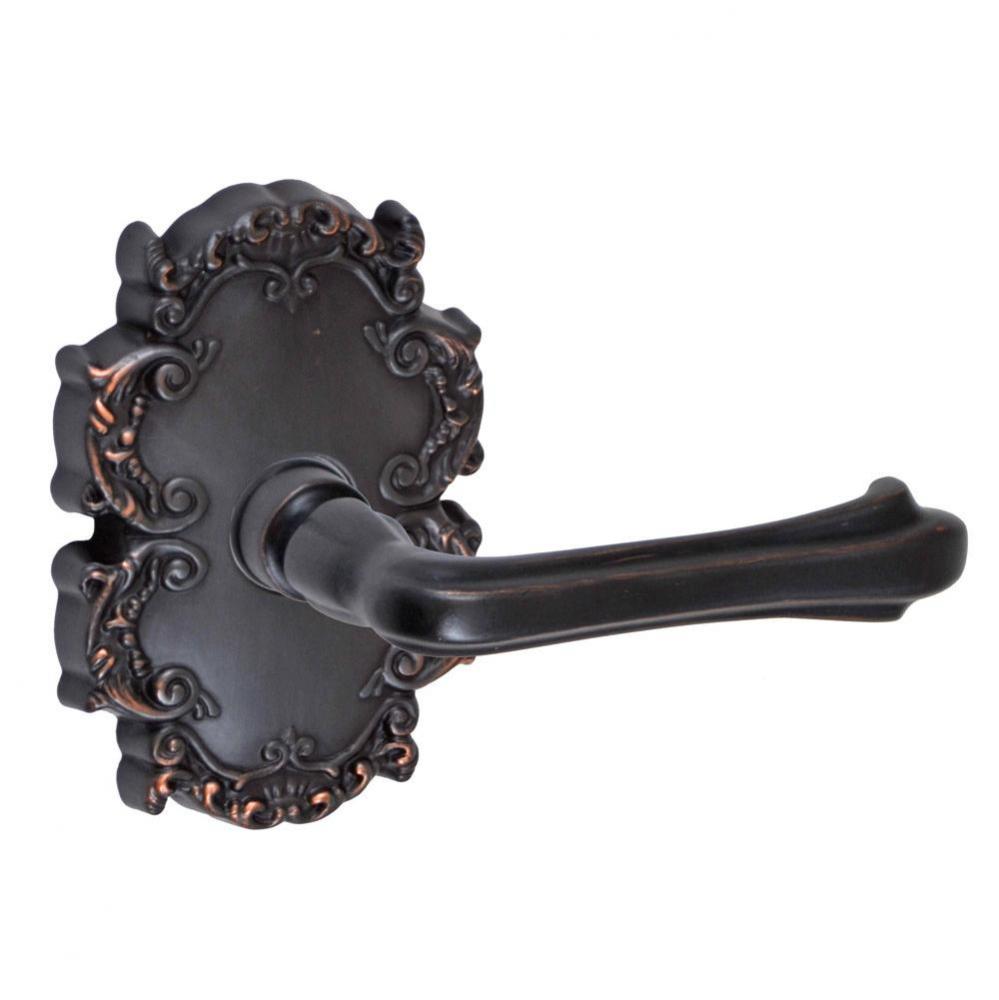 Claw Foot Lever with Victorian Rose Dummy Single in Oil Rubbed Bronze - Right
