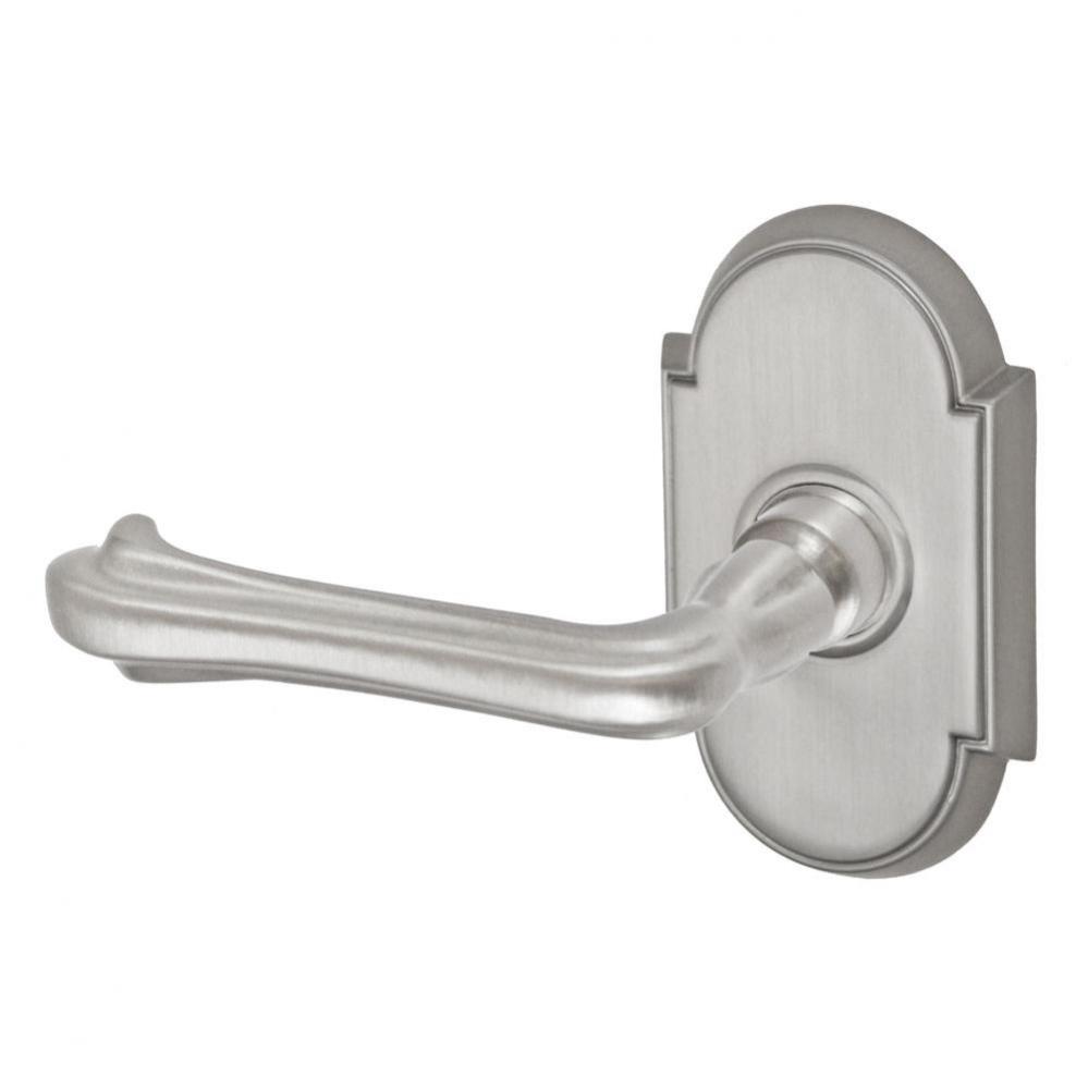 Claw Foot Lever with Tarvos Rose Privacy Set in Brushed Nickel - Left