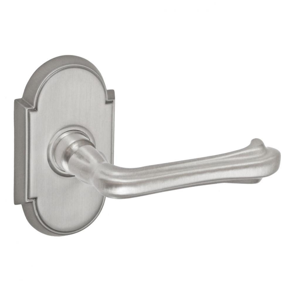 Claw Foot Lever with Tarvos Rose Privacy Set in Brushed Nickel - Right