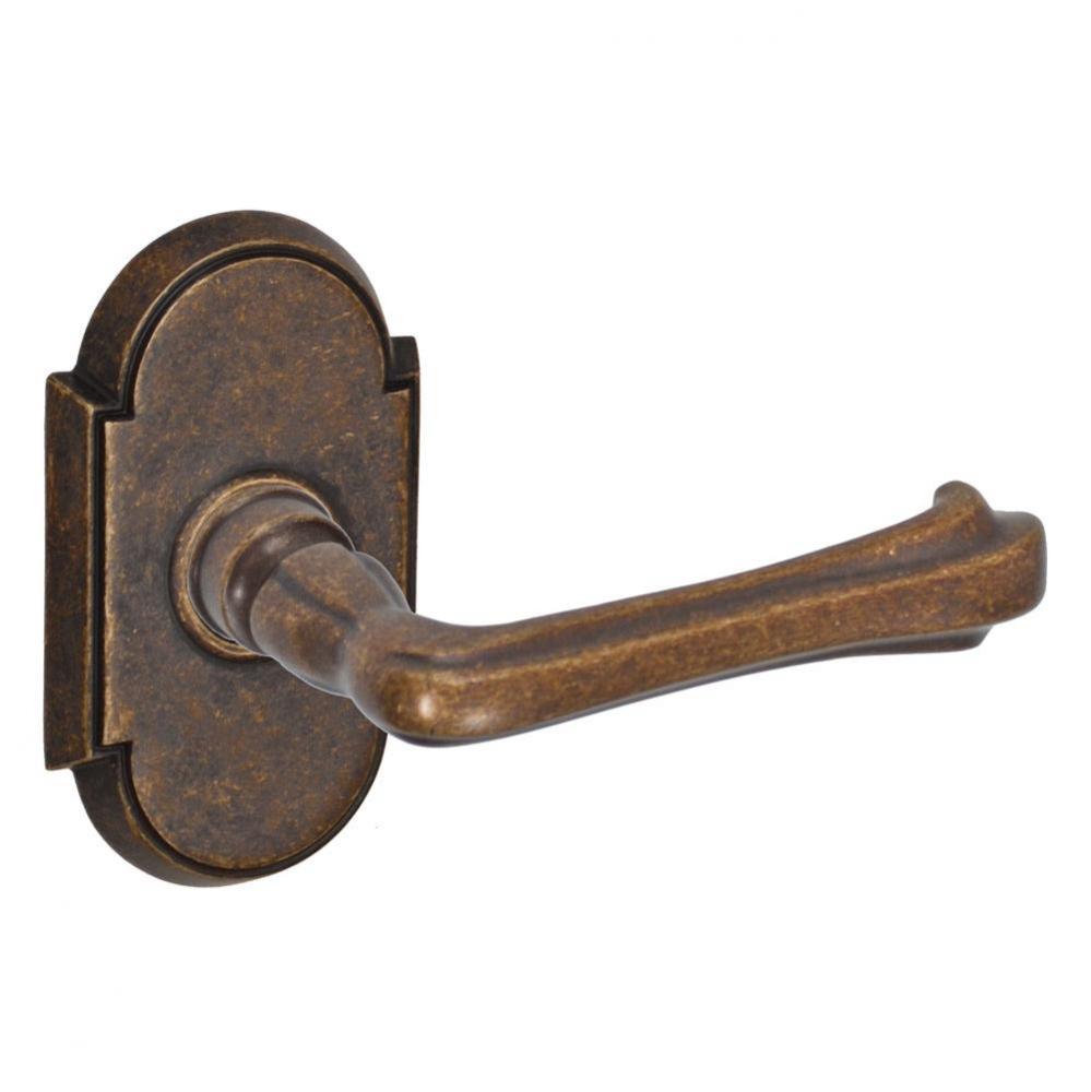 Claw Foot Lever with Tarvos Rose Privacy Set in Medium Bronze - Right