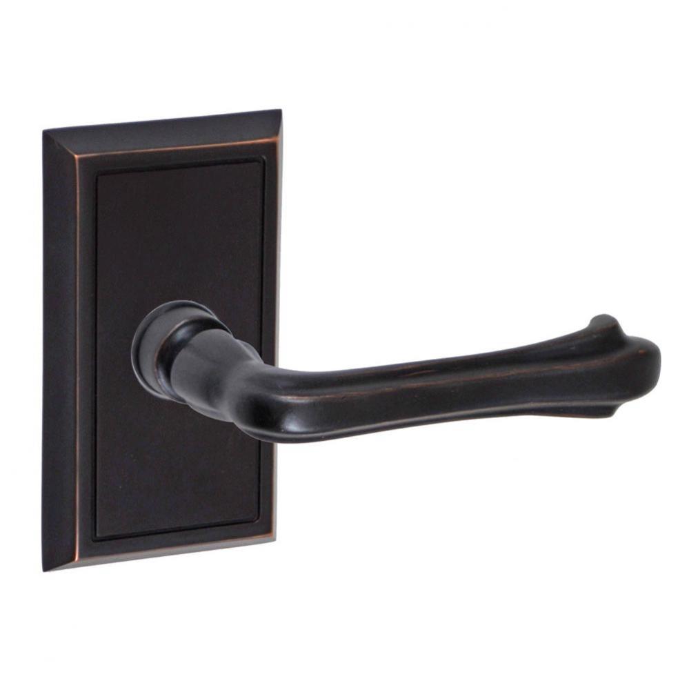 Claw Foot Lever with Shaker Rose Passage Set in Oil Rubbed Bronze - Right
